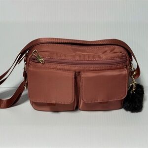 NWT VERY Spacious Blush Women's Canvas Camera Bag with FREE Heart Bag Charm